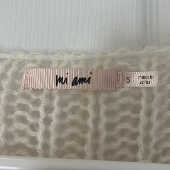 Francesca’s white with pink and purple striped cardigan, size small - Picture 3 of 3